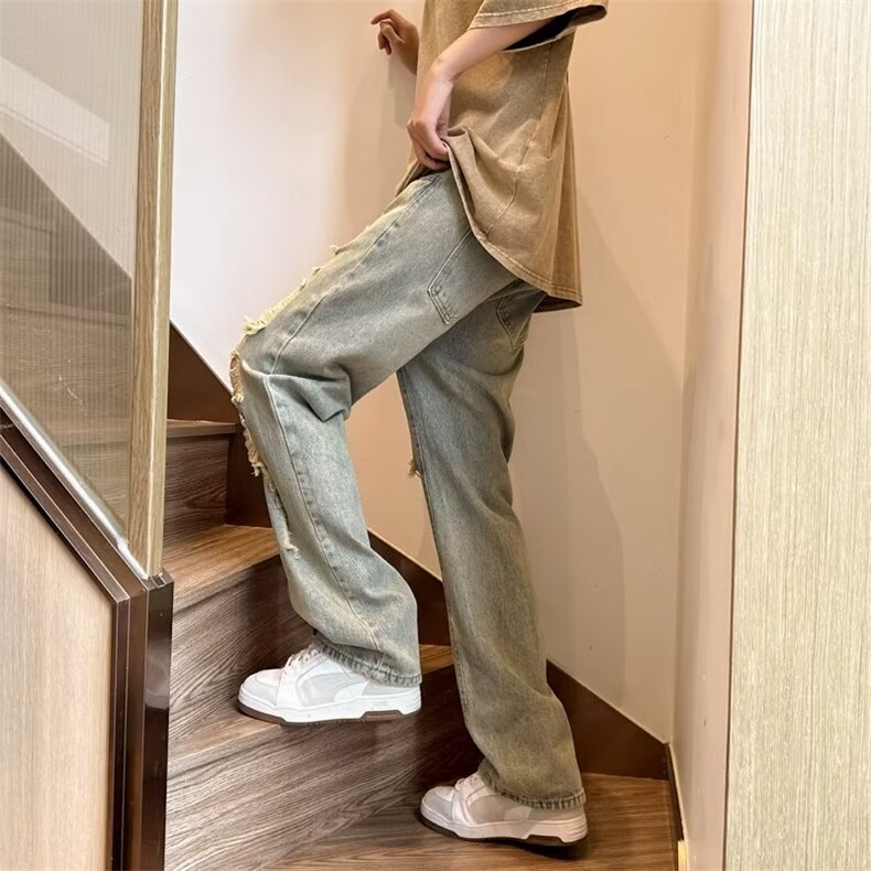 青春流行ins男直筒水洗牛仔裤N767P40,男装牛仔裤,星座1116-2