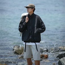 夏男防晒衣夹克长抽绳宽松夹克衫外套FS324P45，男装夹克，星座1013-1