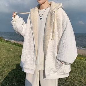 棉衣外套男秋冬季加绒连帽港风潮牌宽松保暖百搭棉服潮L88630-p57图片