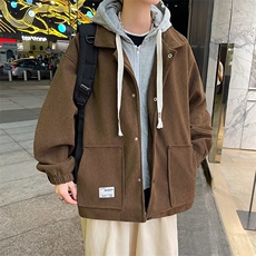 加绒外套男潮流休闲上衣春秋冬季连帽假两件夹克男装外衣J005，男装夹克，星座1116A-1（原606A）