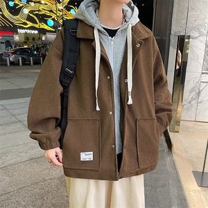 加绒外套男潮流休闲上衣春秋冬季连帽假两件夹克男装外衣 J005图片