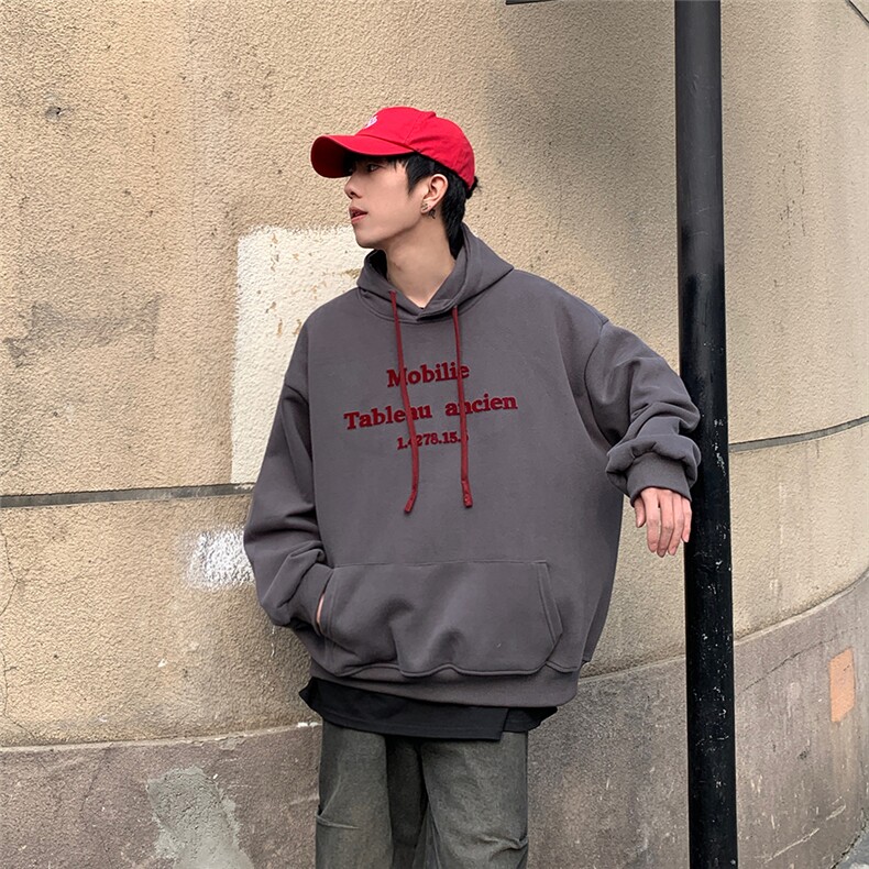 A450-WY1234-P88控128春季连帽牙刷绣复古卫衣上衣，男装卫衣，电商A450