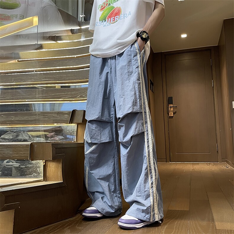 抽绳松紧腰工装裤2024港风新款美式高街直筒裤阔腿K680-P43,男装工装外套,星座308B-2