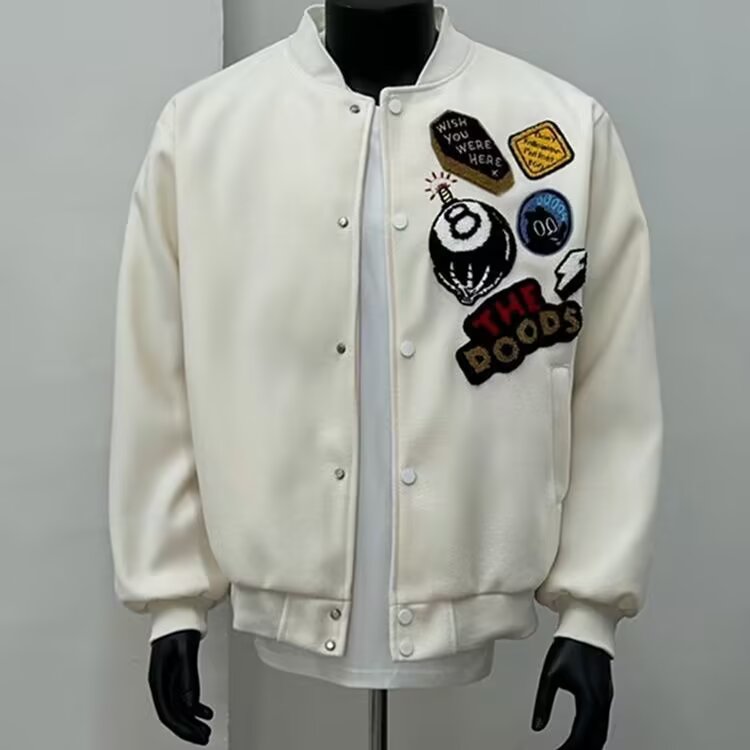 DHSS美式街头徽章字母刺绣夹棉棒球服外套男女宽松加厚高街夹克,男装夹克,星座813-3