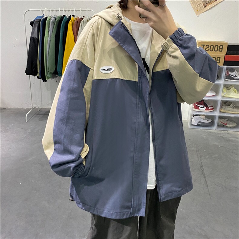 910A-J秋装新款拼色情侣夹克男女韩版宽松百搭外套男,男装夹克,星座910A