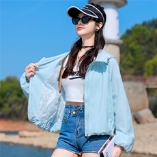 新面料内里蕾丝防晒衣女短款2025夏季新款宽松透气防晒服连帽上衣，女装防晒衣，可可小西