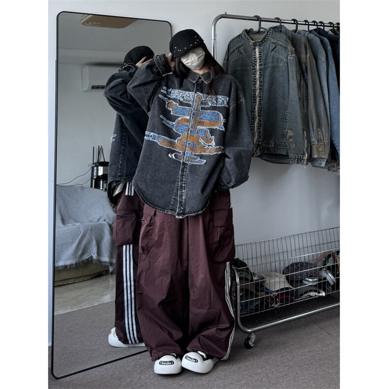 2024新款男士贴布刺绣牛仔夹克外套水洗破坏长袖衬衫秋JK1111-P88,男装夹克,星座1103-3