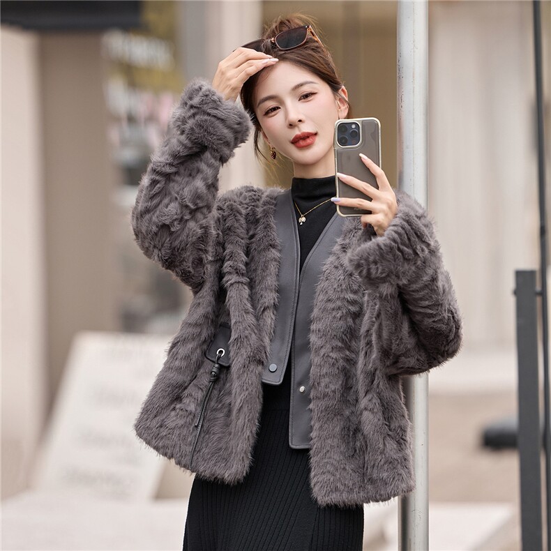 2025新款2C256-650-P255-K355时尚休闲舒适皮草外套,女装皮草,2C256