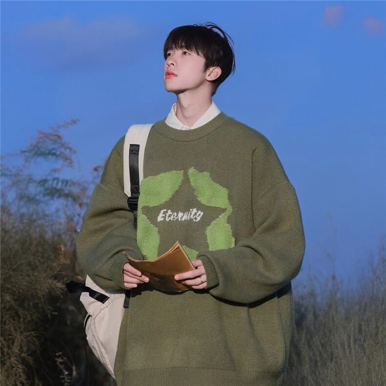 现货秋冬圆领毛巾绣百搭毛衣针织衫8008P68(89)，男装针织衫/毛衣，星座1504（原917）