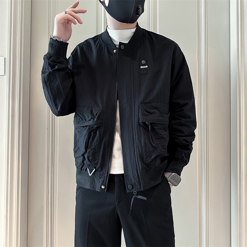 棒球领夹克男修身潮痞帅高级感社会小伙店主风301C-JK12-P98控138,男装夹克,星座301C（原B323）