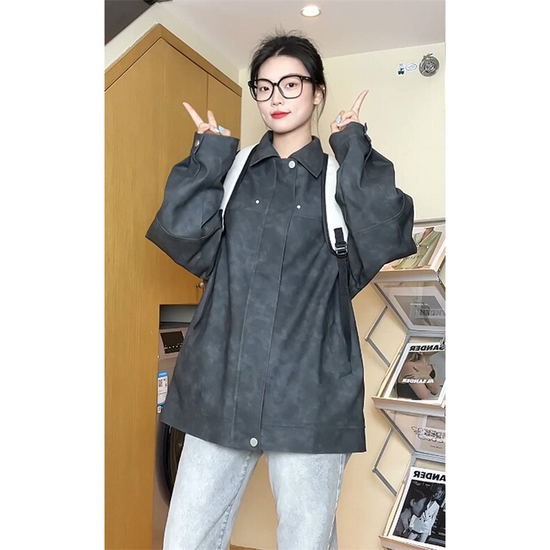 潮流宽松美式复古机车皮衣PU皮夹克外套P7808-P75【特价】,男装夹克,电商A007