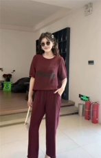 2025简约印花小熊两件套，女装套装/套裙，雪兔电商全品类