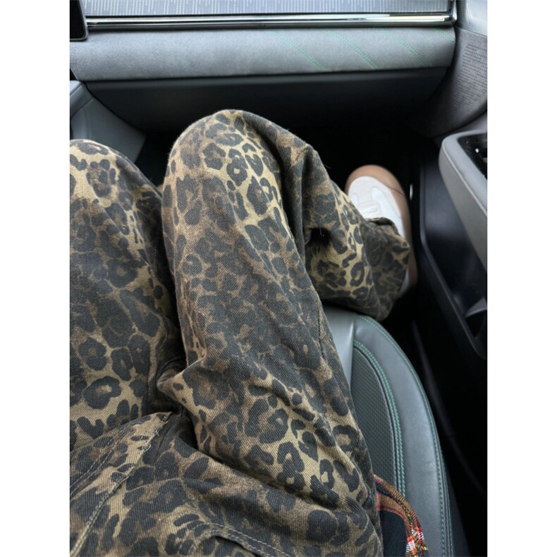 【有货】豹纹牛仔裤男款直筒欧美VIBE裤子美式高街KZA25LL-P55,男装牛仔裤,星座1007（原301D）