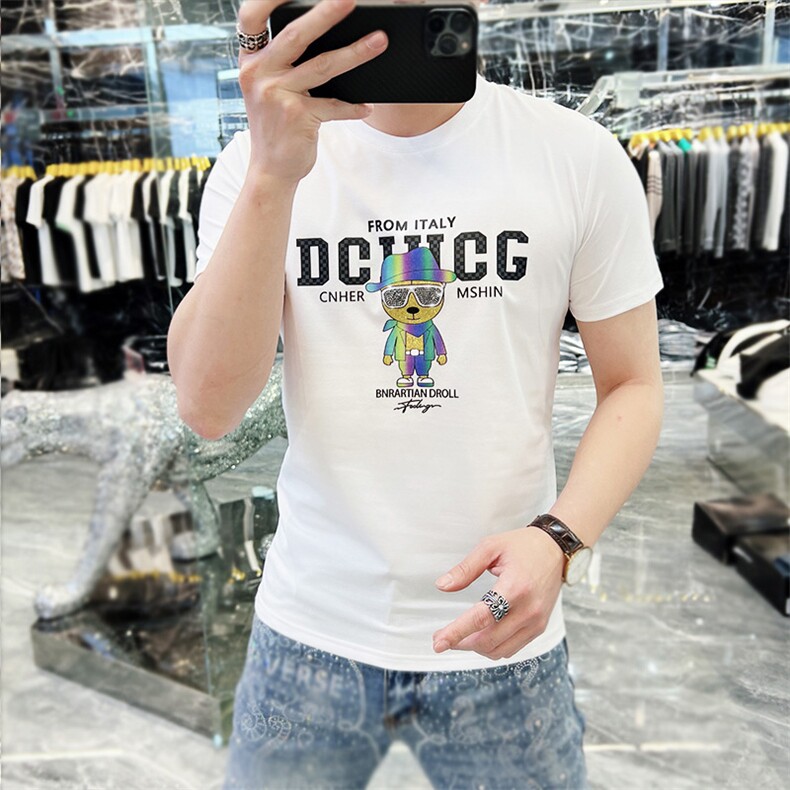 新款时尚高端精品欧货夏季男T恤短袖潮流抖音A227B-A-722-P48,男装T恤,电商A227B（原钱塘4066-1）