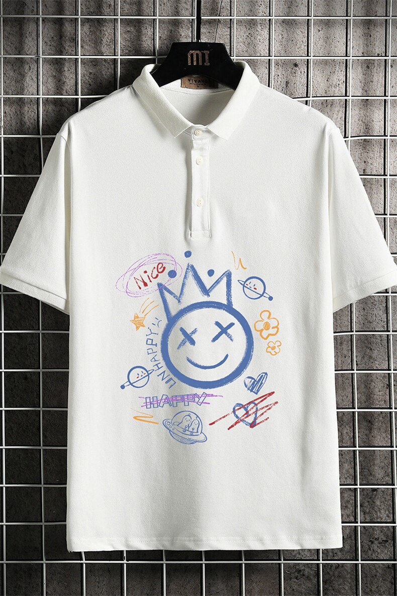 PL57180-P35翻领短袖polo衫男大码胖子半袖t恤男有领保罗衫网格,男装Polo衫,电商A040A