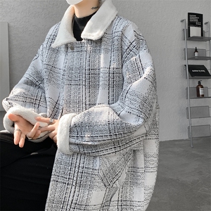 M-8XL格子羊羔毛棉服冬季大码小香风加绒外套加厚棉衣MF7001/P138图片