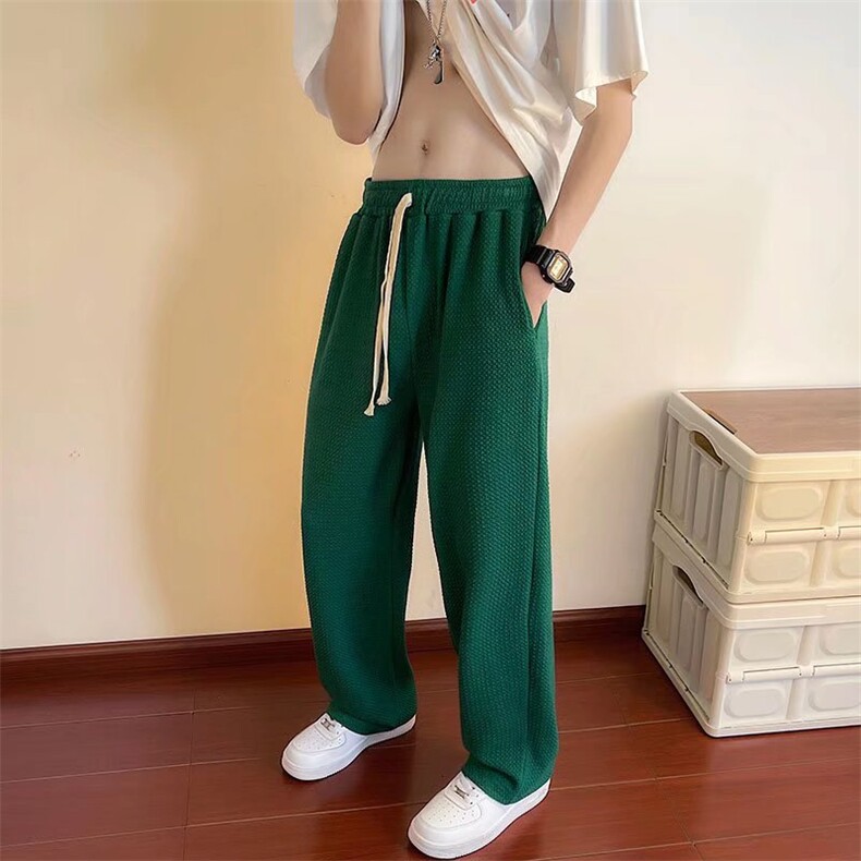 ins潮牌港风休闲裤男美式高街hiphop炸街华夫格拖地裤UK99P35,男装休闲裤,星座1116-2