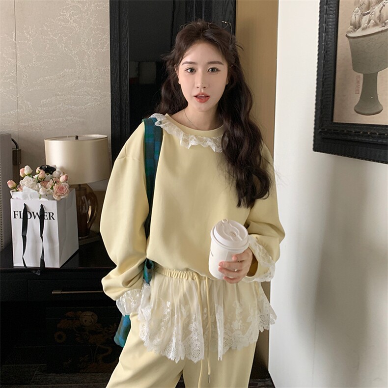 2025秋款现货 蕾丝拼接运动套装2C090-1855-P165-K248图片