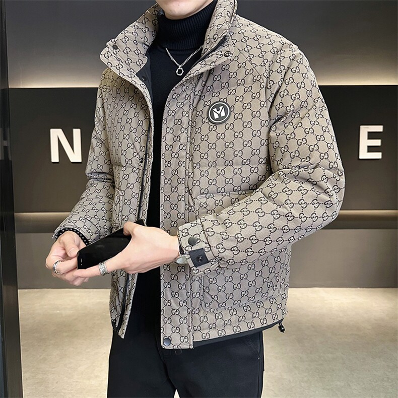 贴标花纹立领皮羽绒服男休闲保暖上衣外套A329-YR9873-P185,男装羽绒服,电商A329