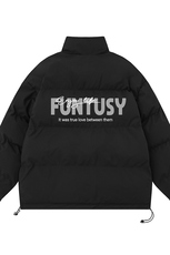 白底新款冬季时尚百搭宽松字母印花棉服外套MY62055P90控118，男装棉衣，电商A268-1