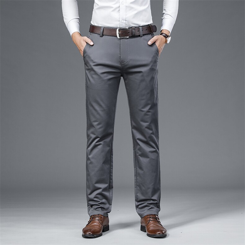 DKH8132秋冬2021男士商务休闲弹力纯色休闲裤免烫透气修身长裤P63，男装棉裤，电商B360