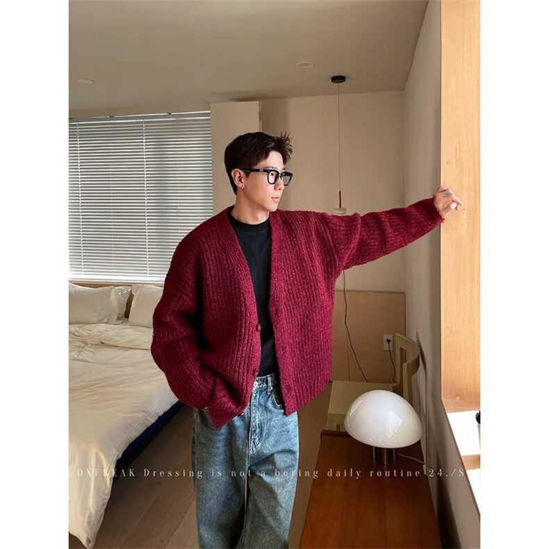 1506-1/ZSMF3681/P59开衫男士韩系宽松潮流毛衣慵懒风休闲上衣服,男装针织衫/毛衣,星座1506-1