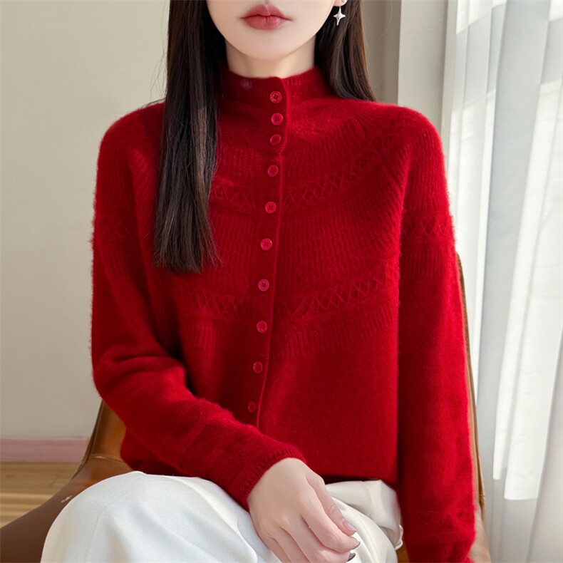秋冬季羊毛衫女半高领加厚保暖毛衣宽松打底内搭针织衫，女装羊毛衫，大美人高端店