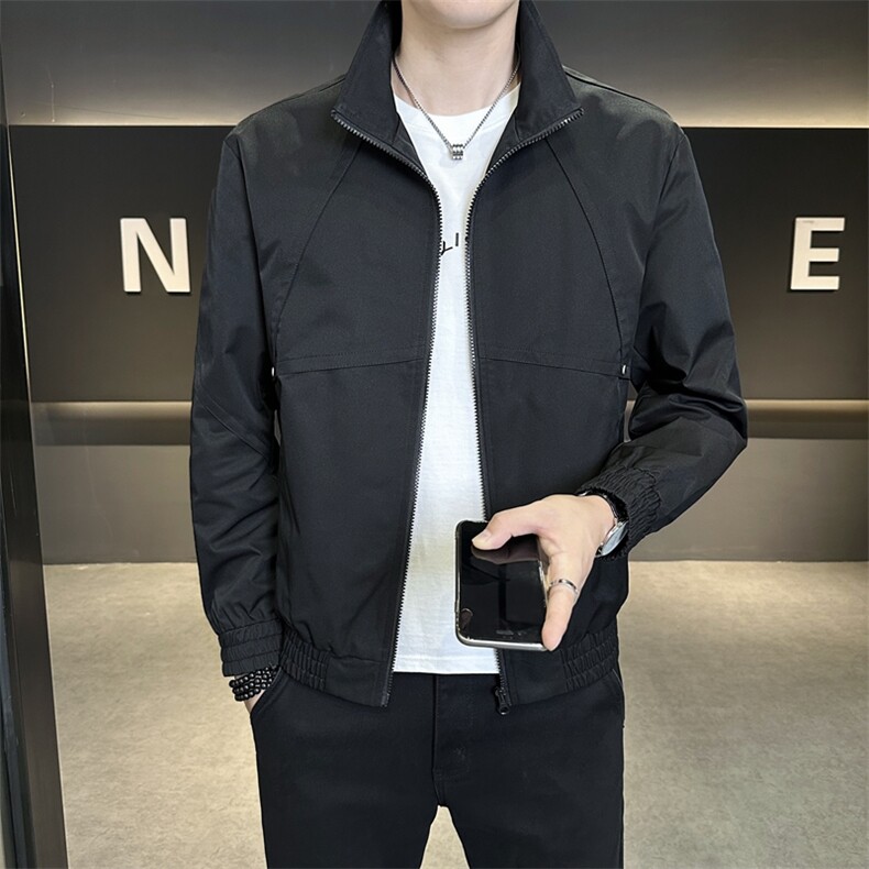 潮时尚立领百搭休闲纯色工装男夹克JK9215P90控138,男装夹克,星座914