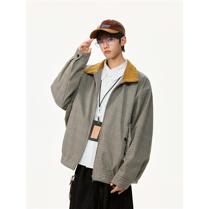 【现货】XZ1218WT53特价P76美式复古千鸟格格纹夹克,男装夹克,星座1218（原611-3）