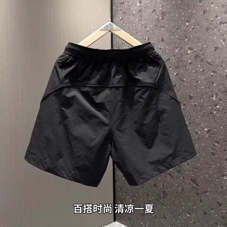 2025夏季开叉运动短裤男潮牌薄款沙滩五分裤透气时尚感休闲速干裤,男装休闲裤,电商B212（原钱塘6029）