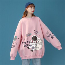 春装衔接新款百搭潮流韩版小众太空人宽松圆领卫衣W149P30控48，男装卫衣，A247A