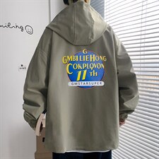 ！春秋新款港风休闲连帽夹克男宽松外套男装DJK259-P45图片