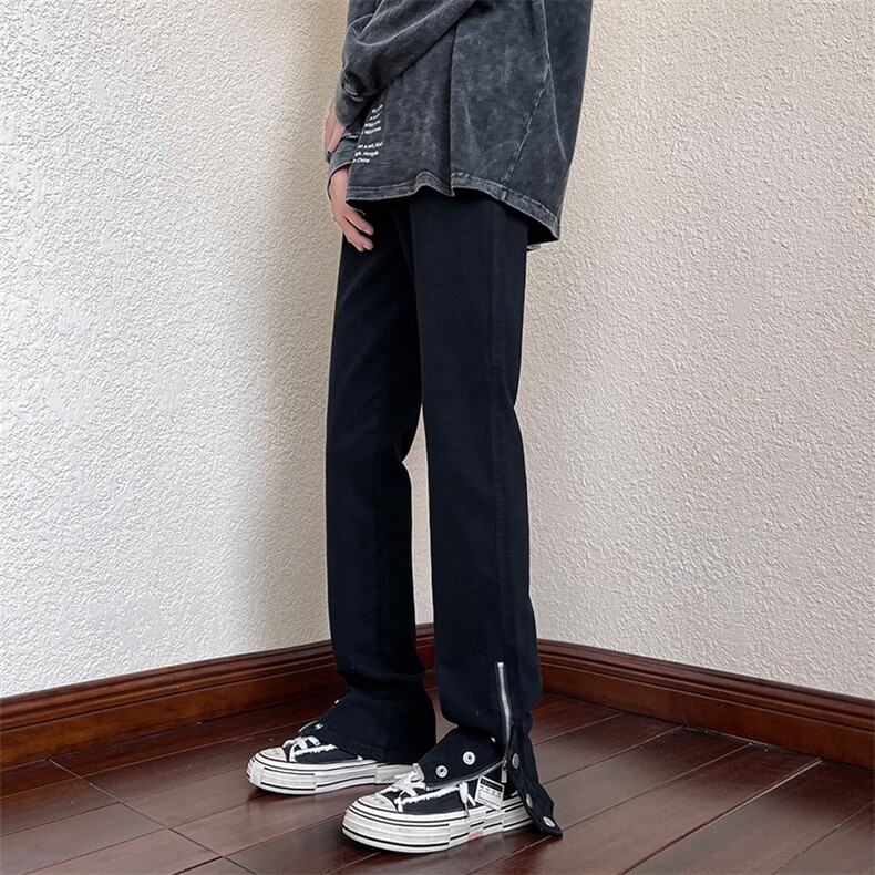 B221美式ins高街小众排扣拉链牛仔裤LK22073-P60控78,男装牛仔裤,电商B221