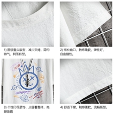 YT26180-P30亚短袖t恤男大码五分袖男宽松七分袖网格挂拍，男装T恤，电商A040A