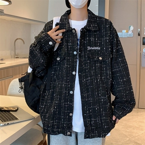 小香风夹克男ins潮流韩版休闲宽松痞帅外百搭上衣Z658P60图片