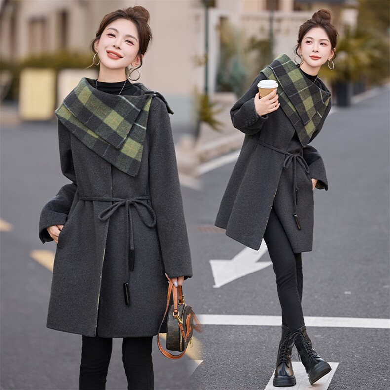 2025年秋季时尚女双面羊绒大衣【现货】，女装双面呢大衣，橙子家