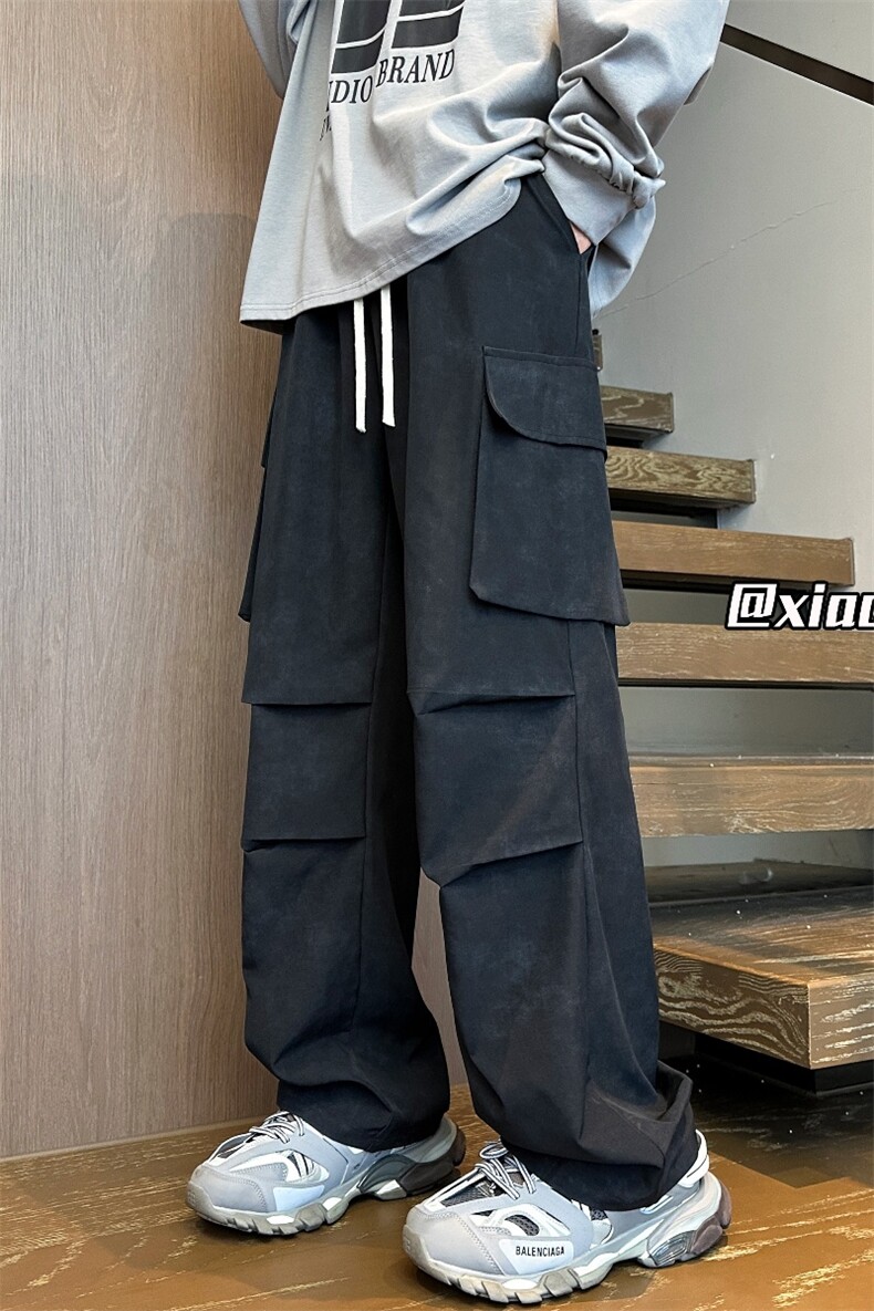 XZ616秋季重磅多口袋双褶垂感扎染水洗脏脏裤TY1045特P40控78,男装休闲裤,星座512A（原616）