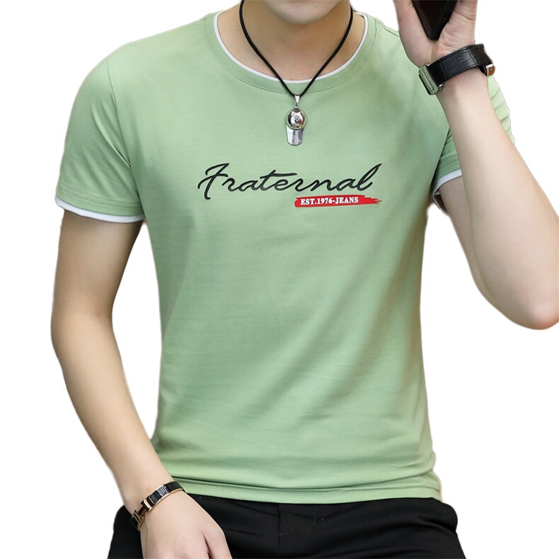 5627-P30男士短袖t恤打底衫潮牌上衣服男装2021新款潮流夏装纯棉,男装T恤,电商D310（原电商305）