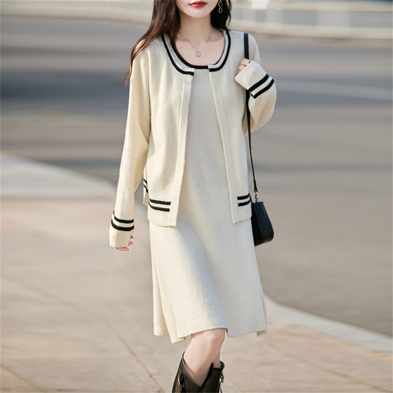 2025百搭时尚简约女款羊毛开衫套装，女装羊毛衫，哲奥羊绒