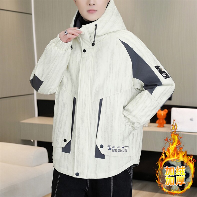 秋冬男式加绒加厚夹克男时尚派克服加厚棉衣男外套MY8650-P93,男装夹克,星座310B-3