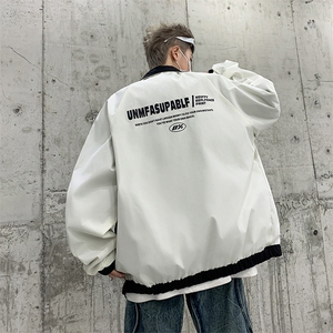 F177-P62 2024新款美式复古立领夹克春季百搭宽松冲锋衣男 现货图片