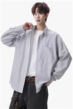 衬衫男春季新款港风宽松大码条纹长袖衬衣CS801-特P29，男装衬衫，星座214-3