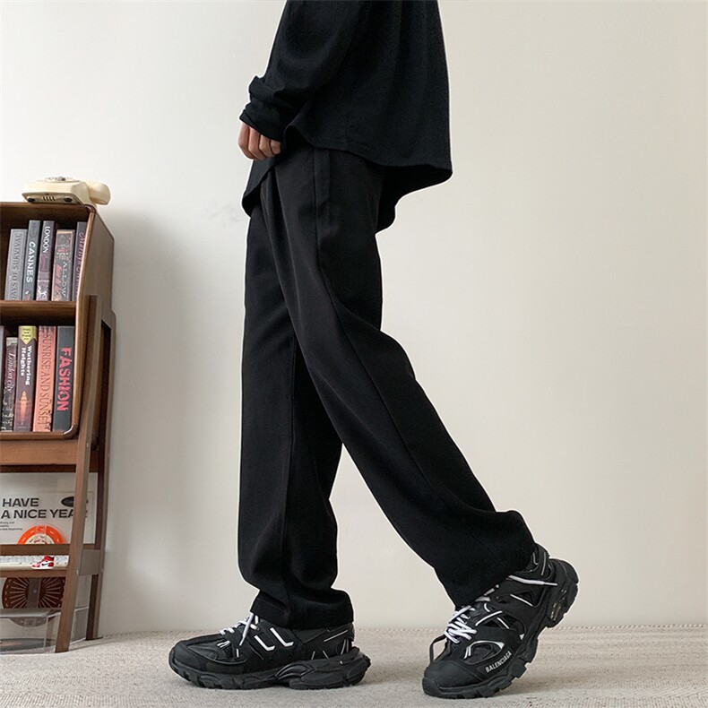 现货主推款加大码直筒垂感纯色西裤S-3XL310A-2BK315P45控68,男装西裤,星座310A-2