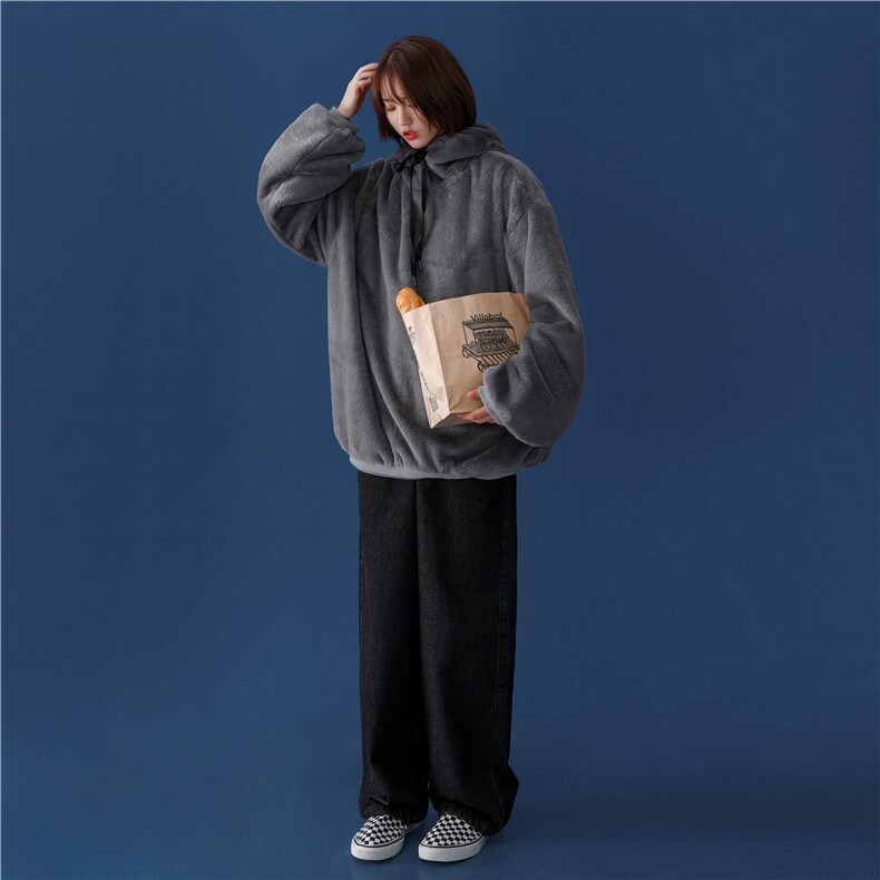 2025秋冬毛绒卫衣加厚连帽带里布703-P95,男装卫衣,电商A158