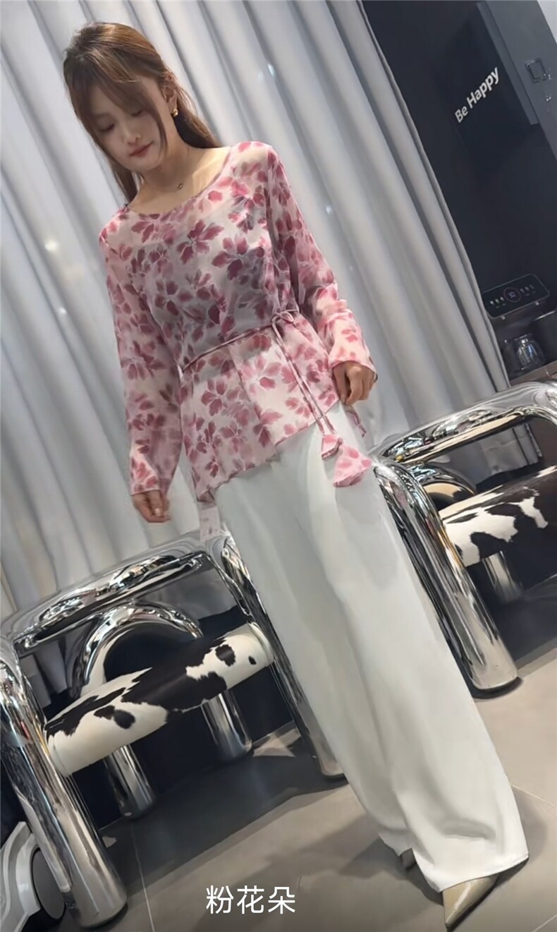 轻奢气质七分袖圆领小衫好看百搭,女装衬衫,东正羊绒