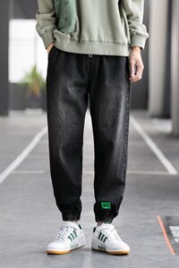 秋冬牛仔裤男宽松韩版潮百搭束脚潮牌休闲工装长裤C402图片