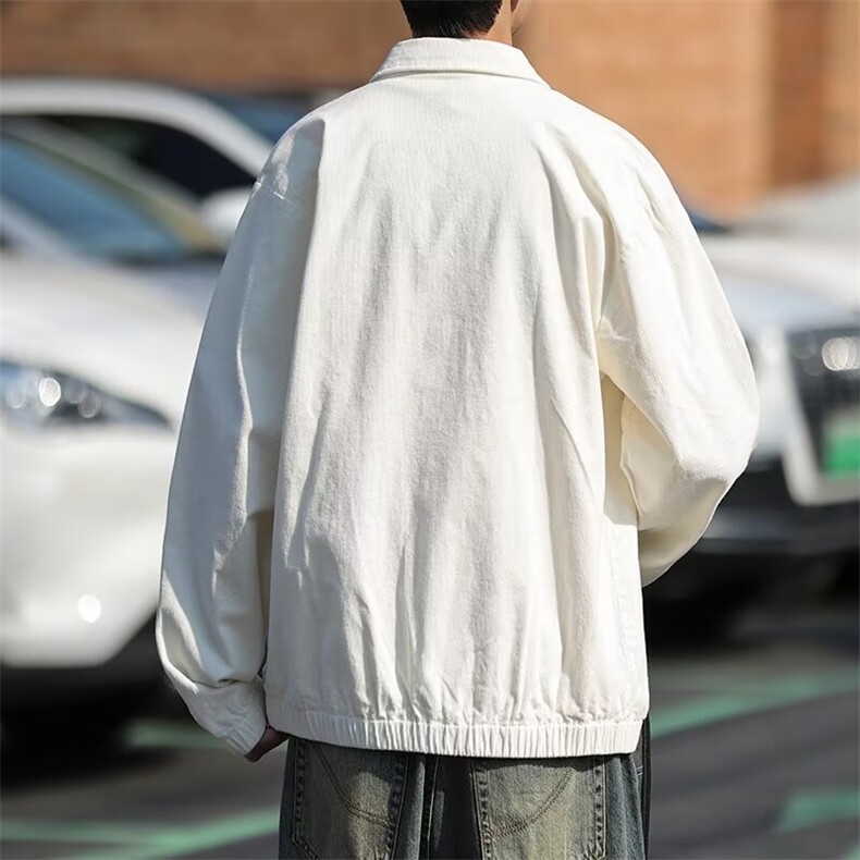 美式复古灯芯绒外套男2024秋季新款港风时尚宽松百搭夹克YJ11/P85,男装夹克,星座506