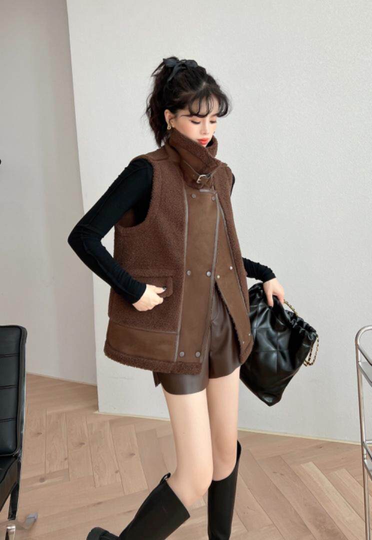 皮毛一体马甲，女装马甲，觅 愉