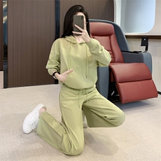 女秋季新款连帽卫衣高腰阔腿卫裤百搭两件套，女装套装/套裙，江南