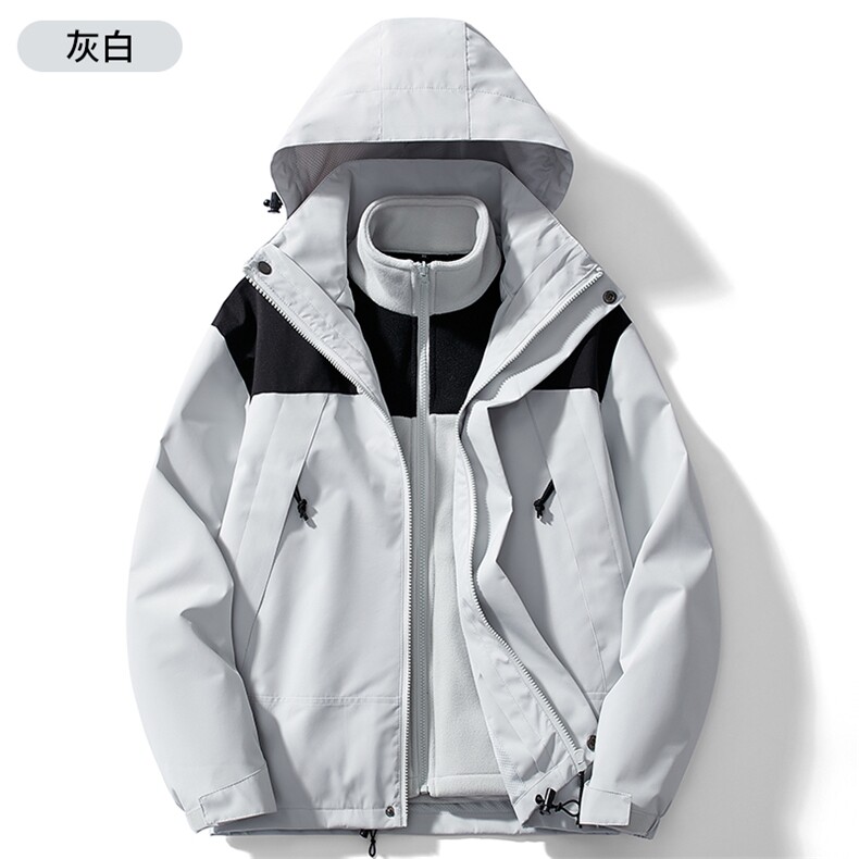 23658-特P70冬季男女同款三合一冲锋衣摇粒内胆连帽棉衣外套,男装夹克,星座109-1